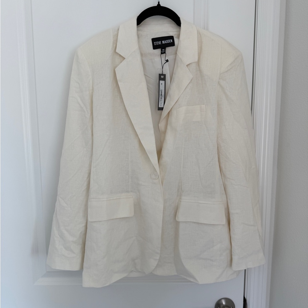NWT Steve Madden - Imaan Blazer in Coconut Milk - Size M - Linen fabric - Picture 9 of 10